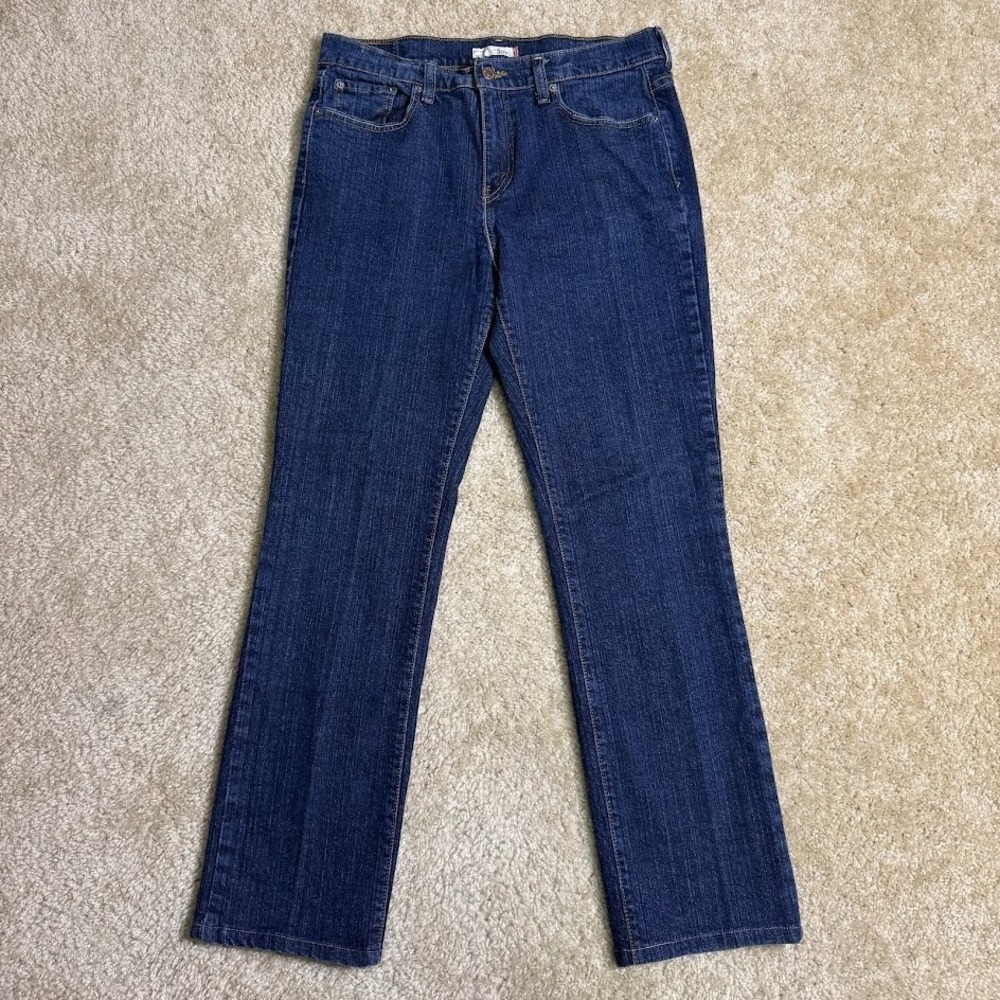 Levis‎ 505 Straight Leg Jeans Womens 10 Dark Wash Blue Stretch Denim Y2K VTG